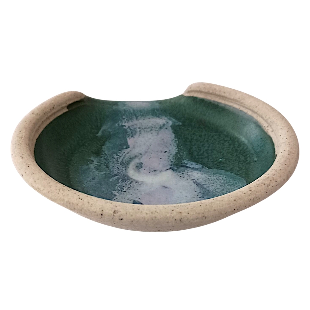 Studio Pottery Spoon Rest Handmade Glazed Farmhouse Trinket Dish Rustic Cabin - Picture 7 of 16